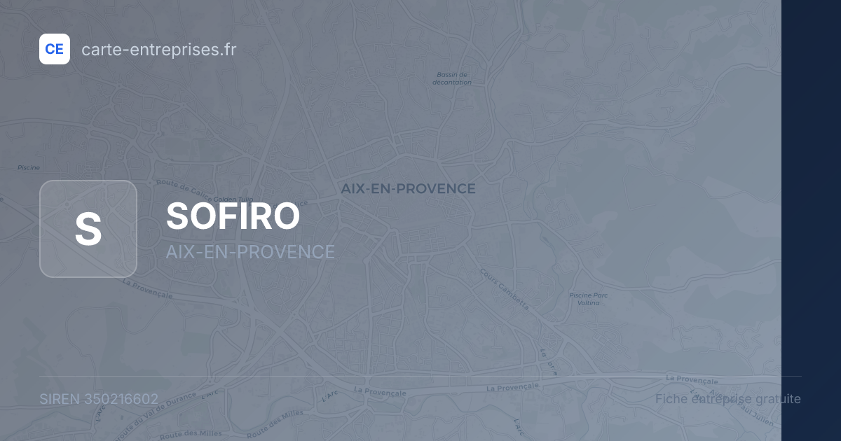 SOFIRO — 350216602 — fiche entreprise