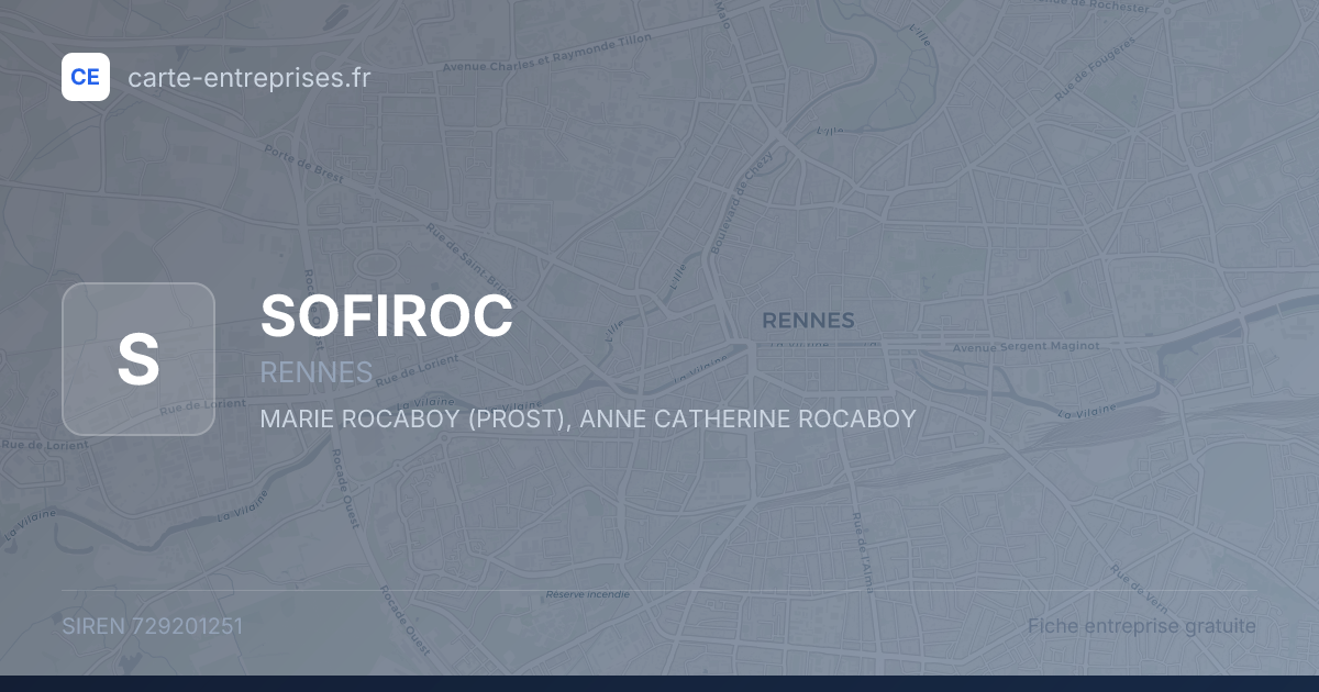SOFIROC — 729201251 — fiche entreprise