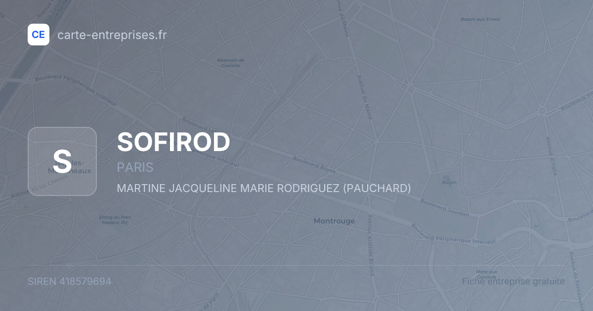 SOFIROD — 418579694 — fiche entreprise