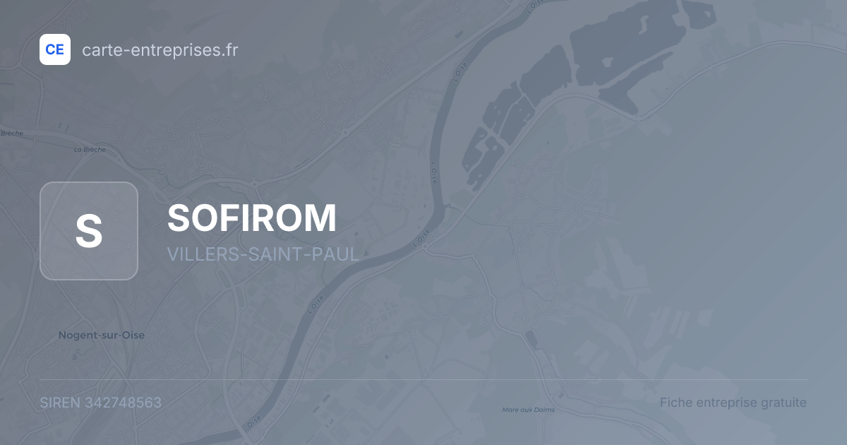 SOFIROM — 342748563 — fiche entreprise