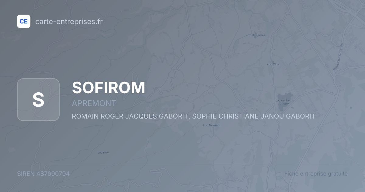 SOFIROM — 487690794 — fiche entreprise