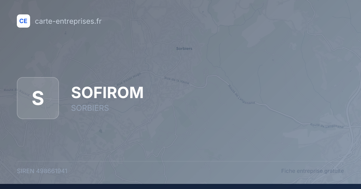 SOFIROM — 498661941 — fiche entreprise