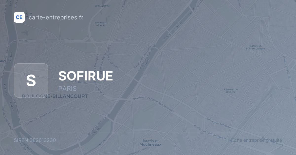SOFIRUE — 382613230 — fiche entreprise