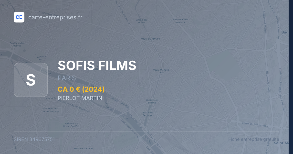 SOFIS FILMS — 349675751 — fiche entreprise