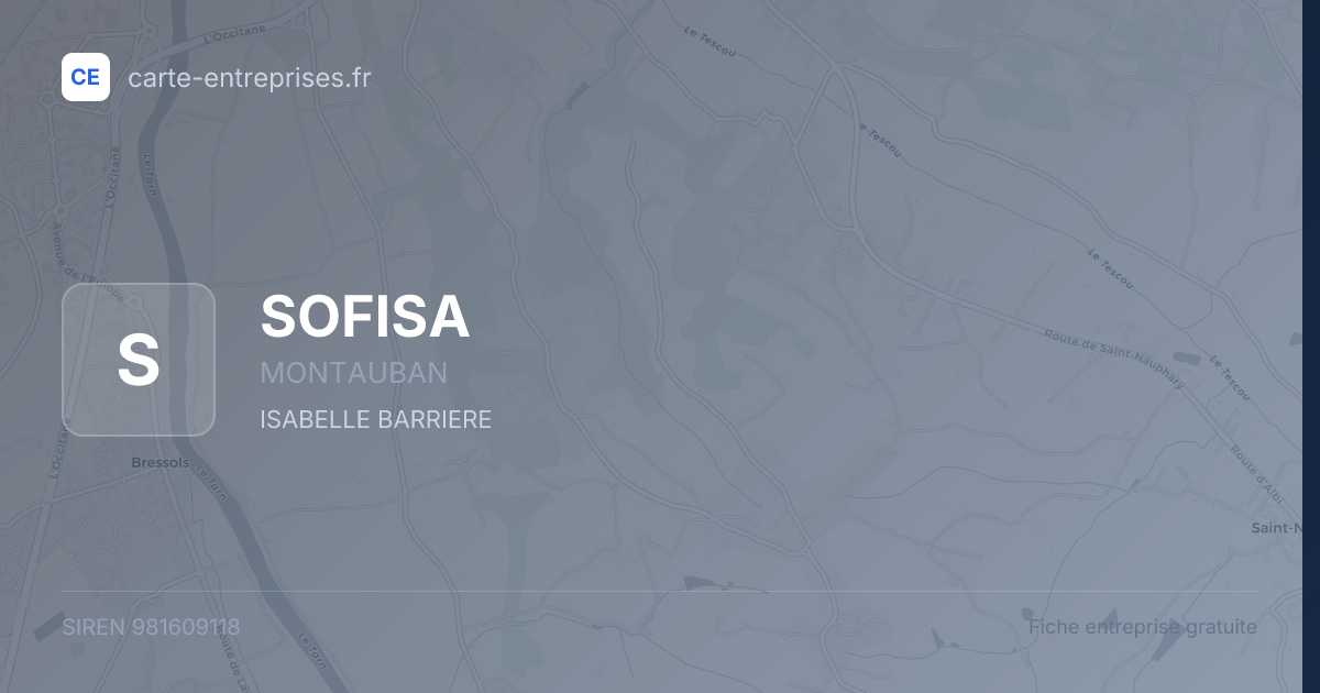 SOFISA — 981609118 — fiche entreprise