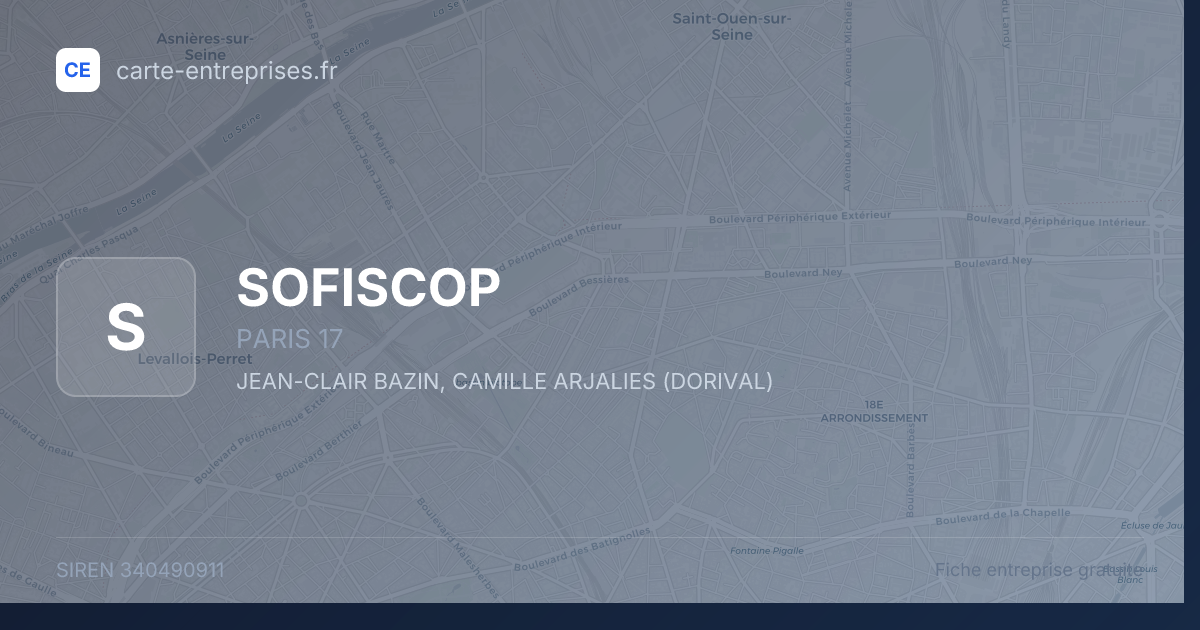SOFISCOP — 340490911 — fiche entreprise