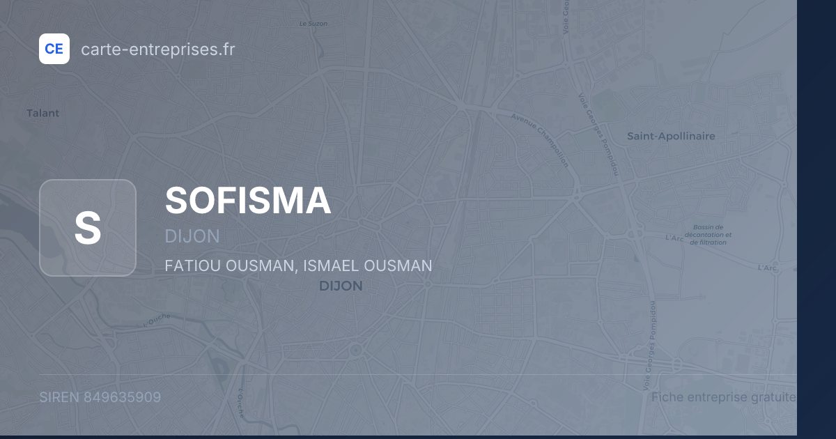 SOFISMA — 849635909 — fiche entreprise