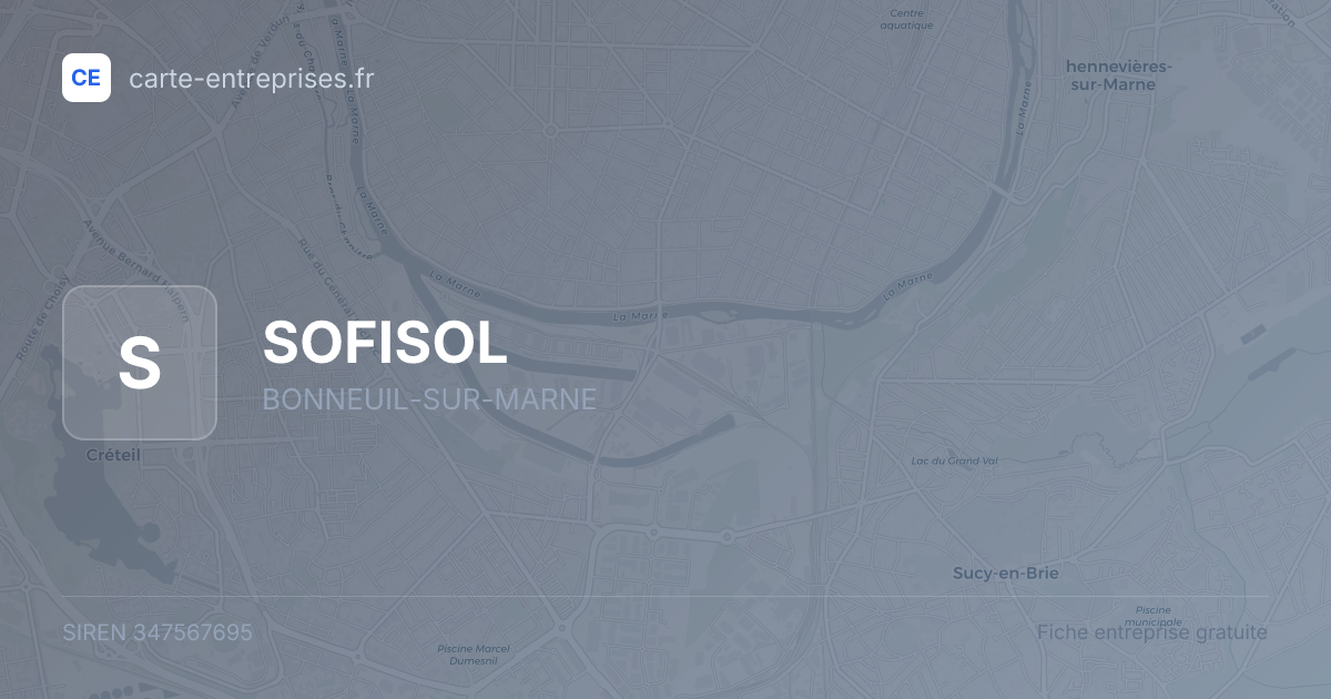 SOFISOL — 347567695 — fiche entreprise