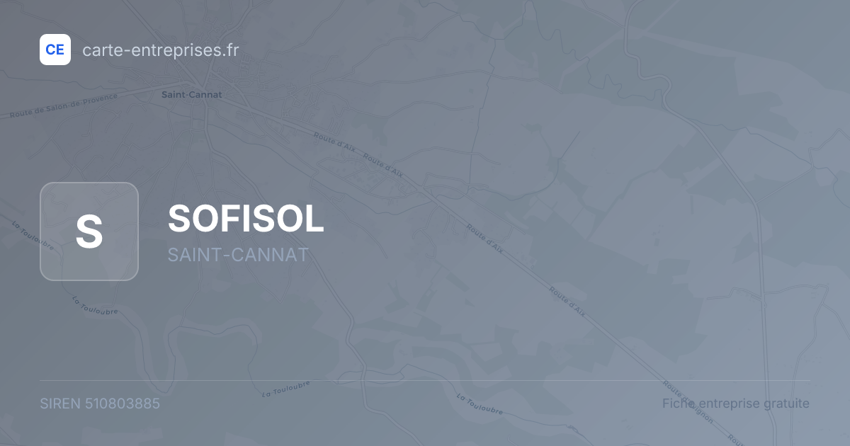 SOFISOL — 510803885 — fiche entreprise