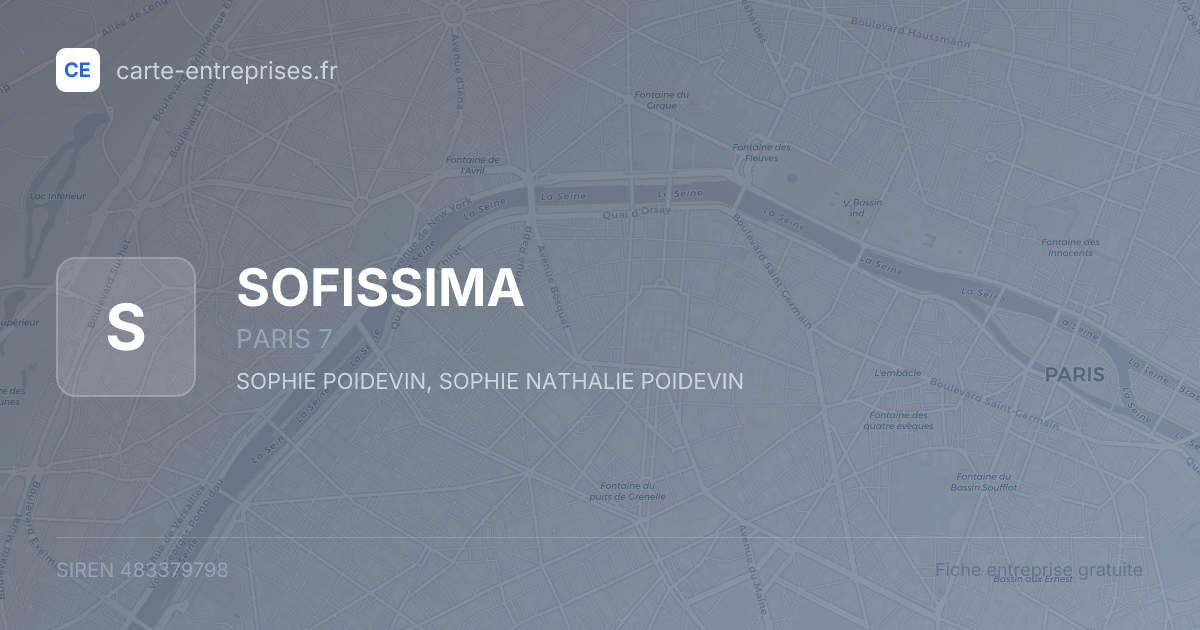 SOFISSIMA — 483379798 — fiche entreprise