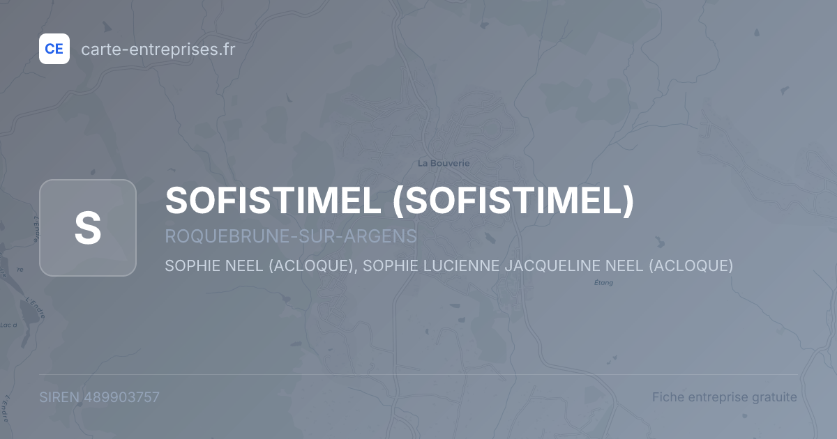SOFISTIMEL — 489903757 — fiche entreprise