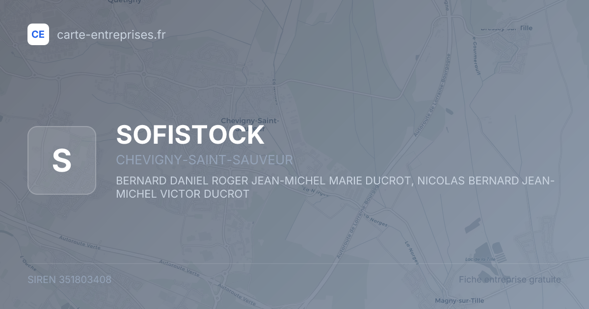 SOFISTOCK — 351803408 — fiche entreprise