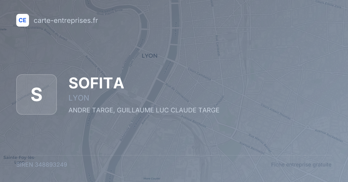 SOFITA — 348893249 — fiche entreprise