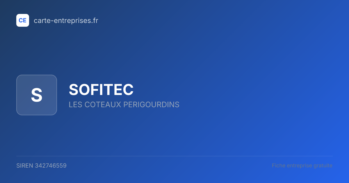 SOFITEC — 342746559 — fiche entreprise