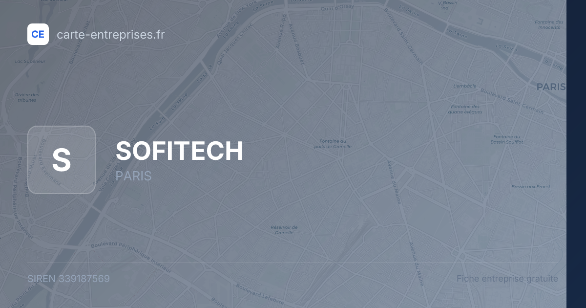 SOFITECH — 339187569 — fiche entreprise