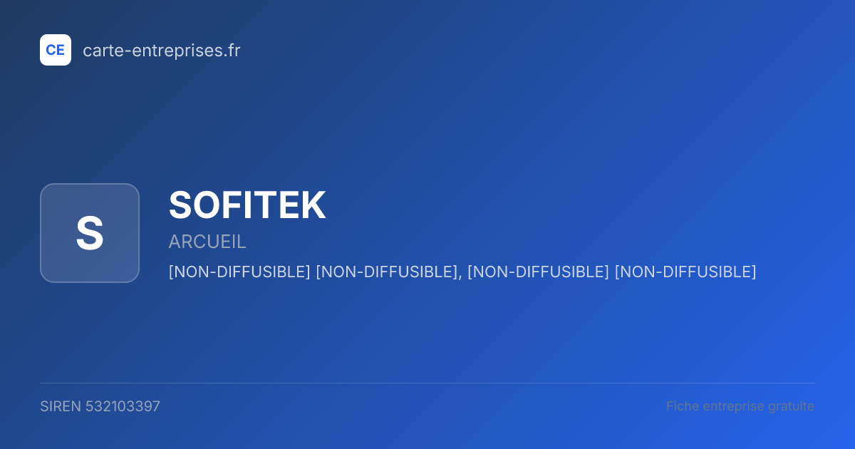 SOFITEK — 532103397 — fiche entreprise
