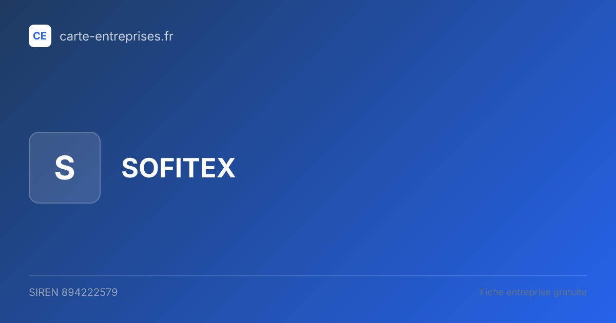 SOFITEX — 894222579 — fiche entreprise