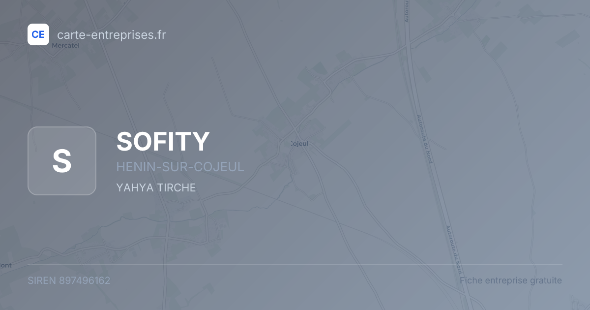 SOFITY — 897496162 — fiche entreprise