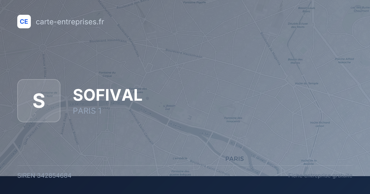 SOFIVAL — 342854684 — fiche entreprise