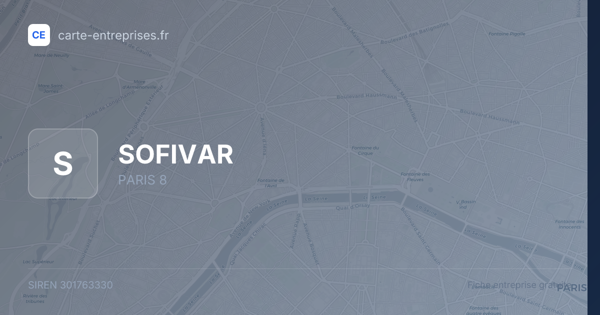 SOFIVAR — 301763330 — fiche entreprise