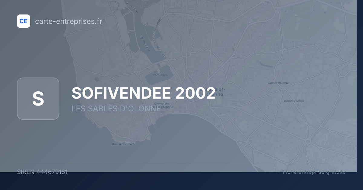 SOFIVENDEE 2002 — 444679161 — fiche entreprise