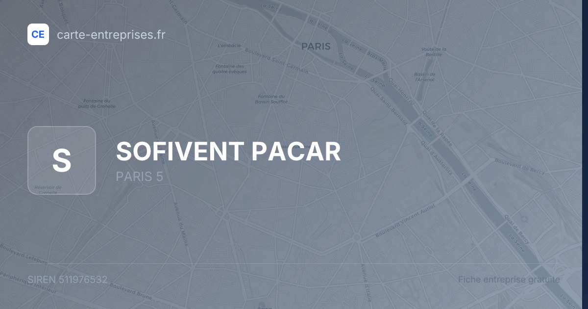SOFIVENT PACAR — 511976532 — fiche entreprise