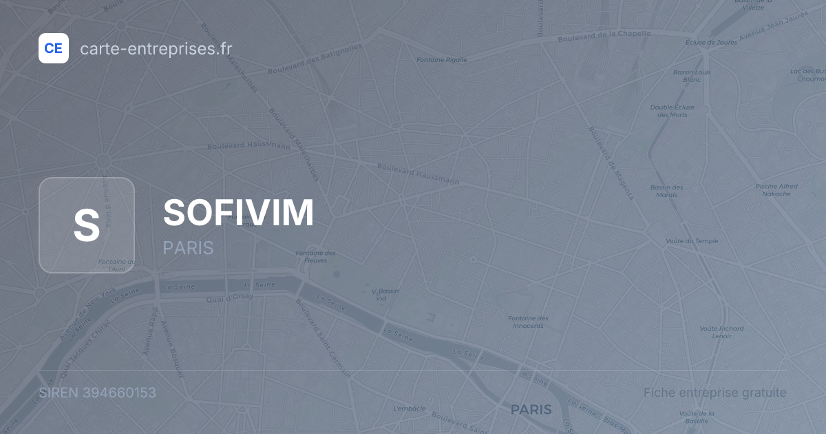 SOFIVIM — 394660153 — fiche entreprise
