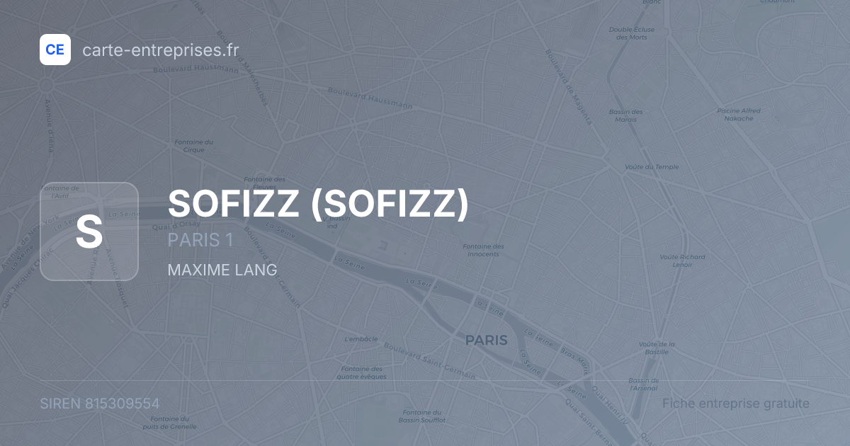 SOFIZZ — 815309554 — fiche entreprise