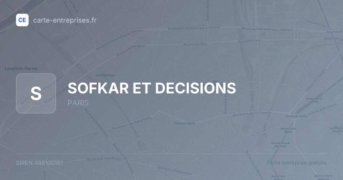 SOFKAR ET DECISIONS — 488100181 — fiche entreprise