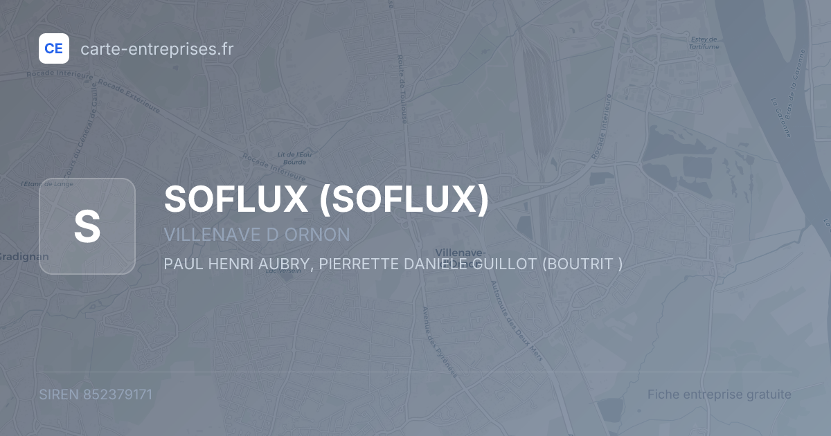 SOFLUX — 852379171 — fiche entreprise