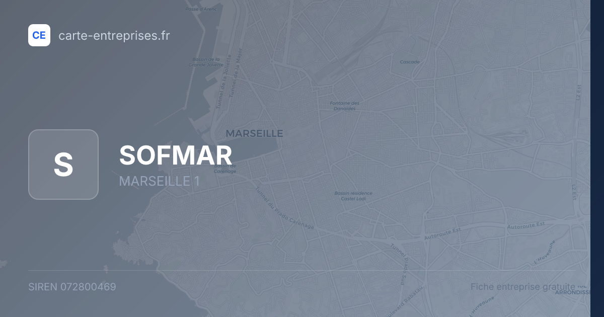 SOFMAR — 072800469 — fiche entreprise