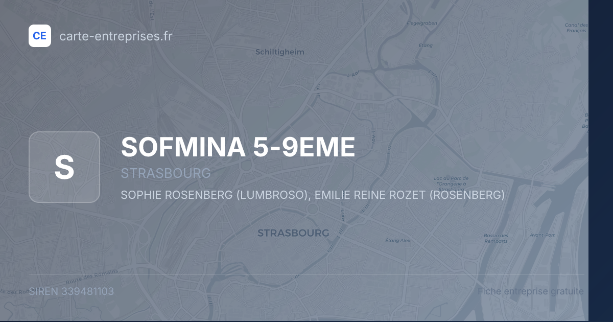 SOFMINA 5-9EME — 339481103 — fiche entreprise