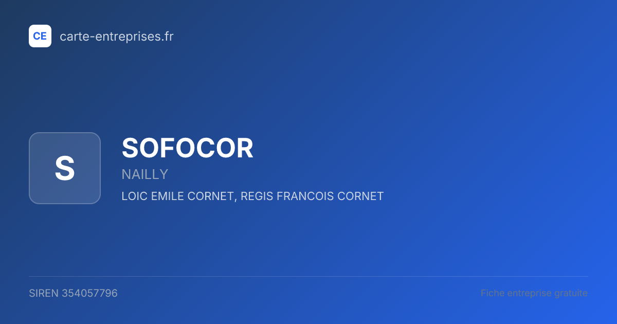 SOFOCOR — 354057796 — fiche entreprise