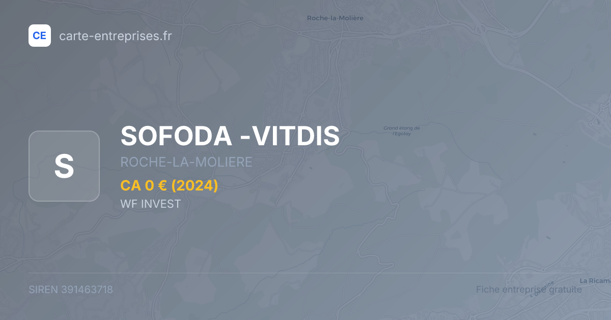 SOFODA -VITDIS — 391463718 — fiche entreprise