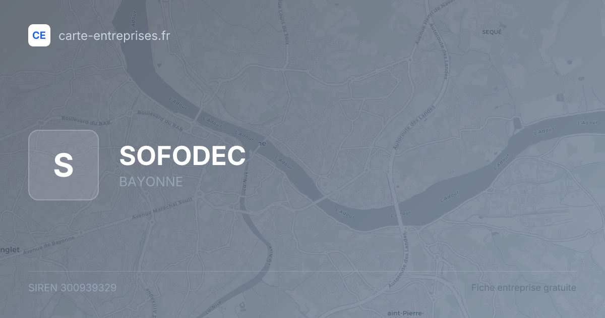 SOFODEC — 300939329 — fiche entreprise