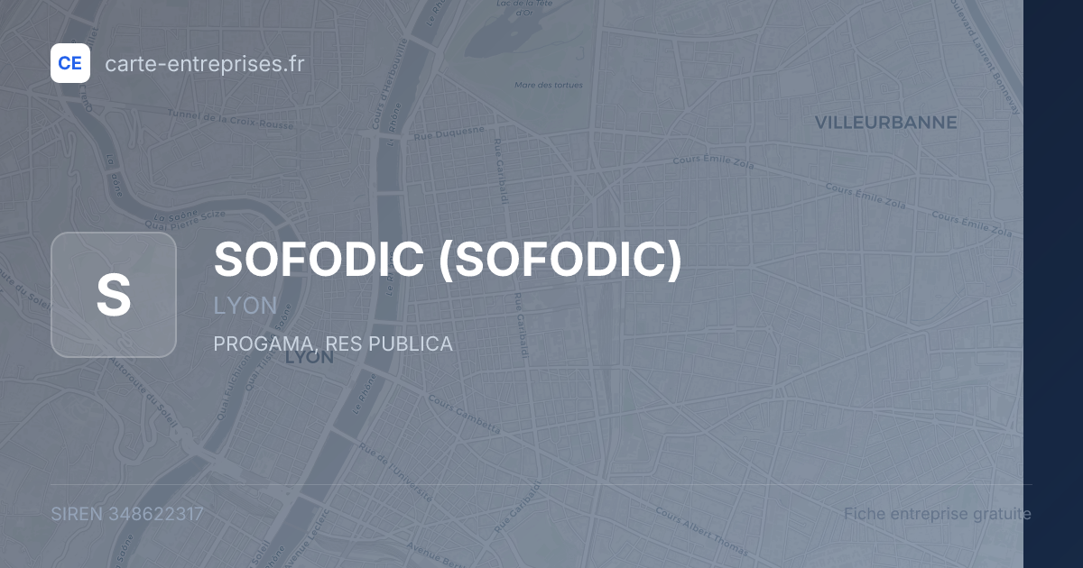 SOFODIC — 348622317 — fiche entreprise
