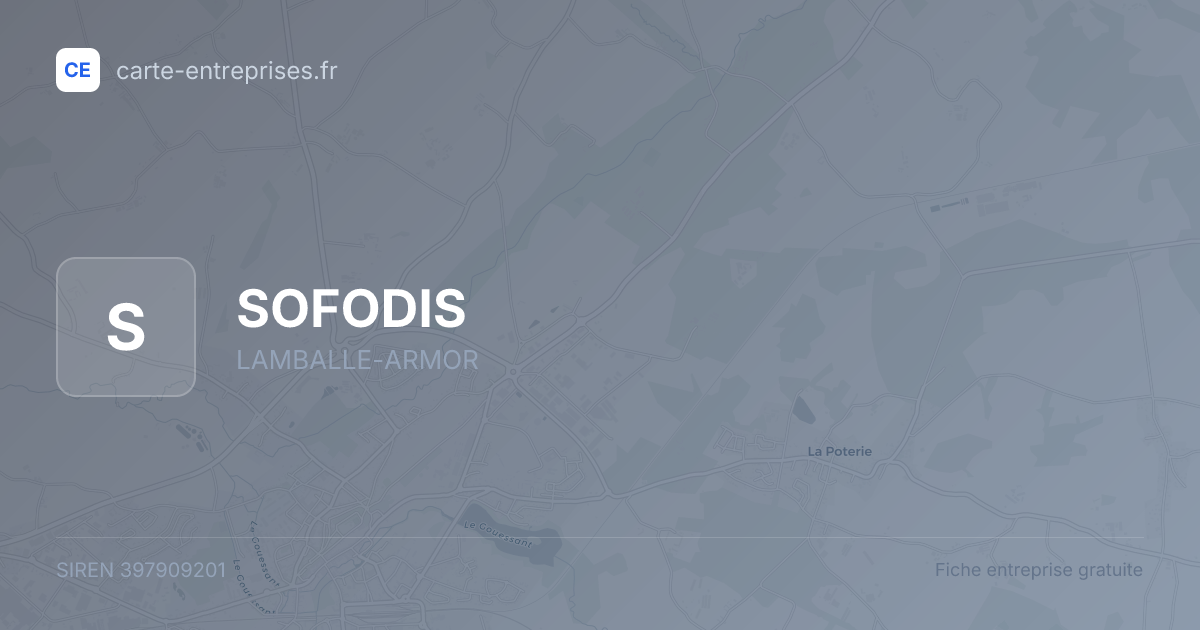 SOFODIS — 397909201 — fiche entreprise