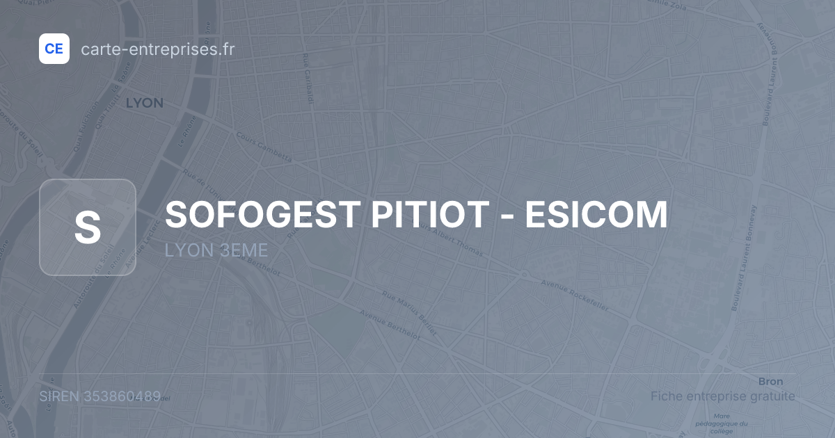SOFOGEST PITIOT - ESICOM — 353860489 — fiche entreprise