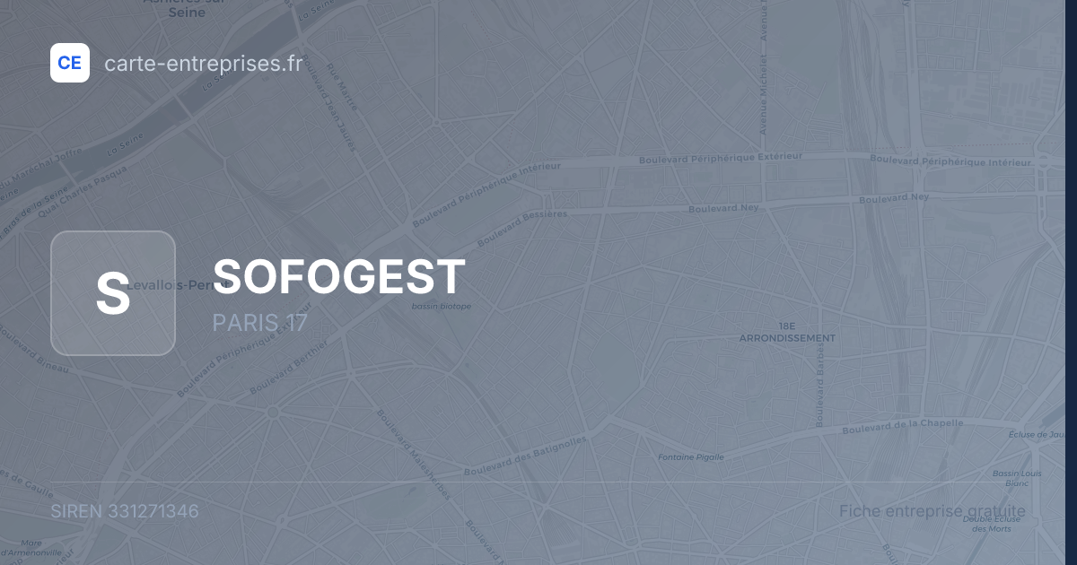 SOFOGEST — 331271346 — fiche entreprise