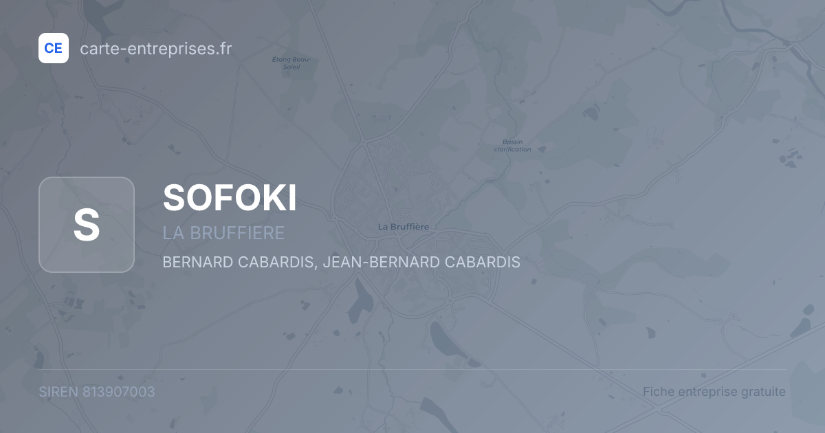 SOFOKI — 813907003 — fiche entreprise