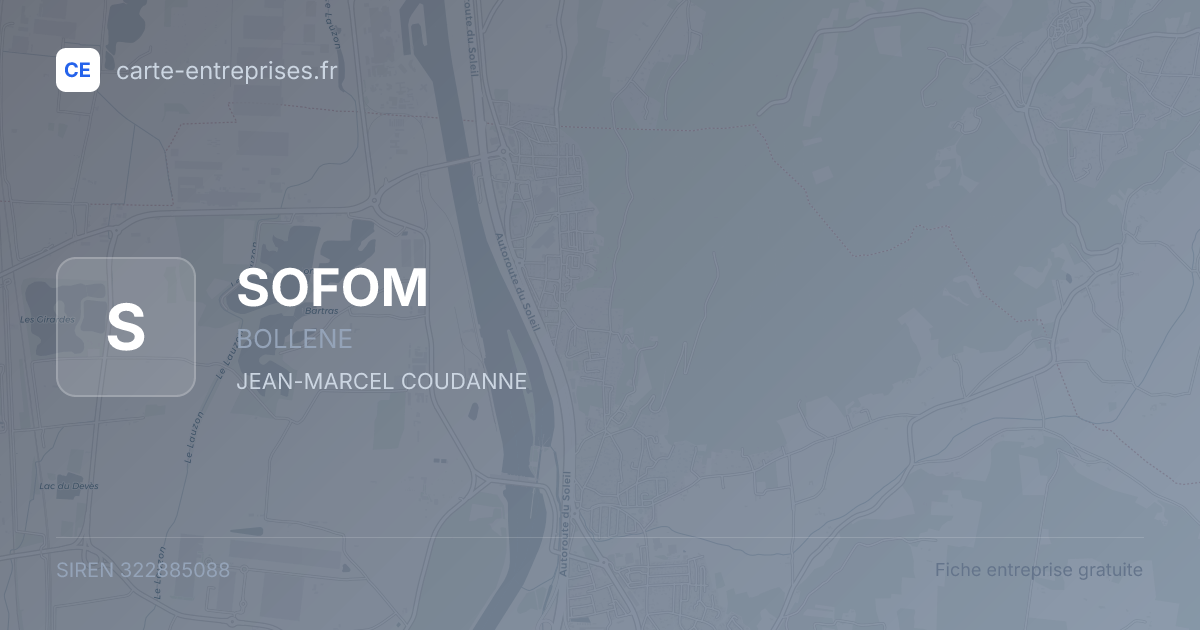 SOFOM — 322885088 — fiche entreprise