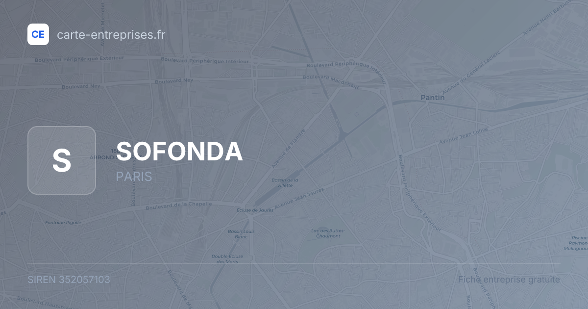 SOFONDA — 352057103 — fiche entreprise
