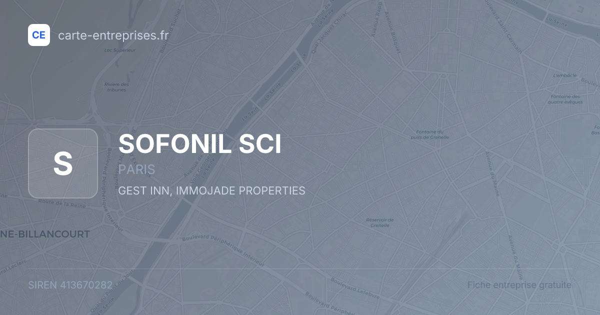 SOFONIL SCI — 413670282 — fiche entreprise