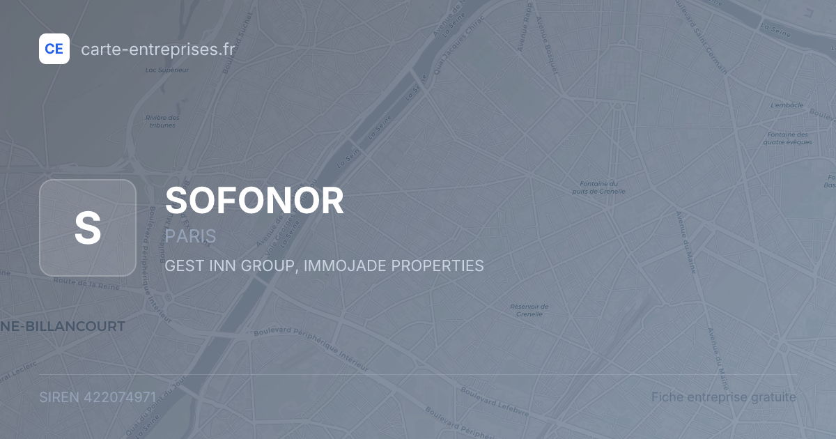SOFONOR — 422074971 — fiche entreprise
