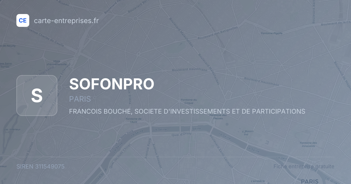 SOFONPRO — 311549075 — fiche entreprise