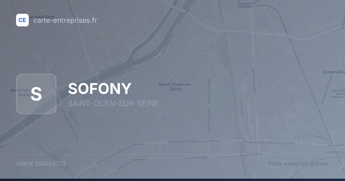 SOFONY — 350053773 — fiche entreprise