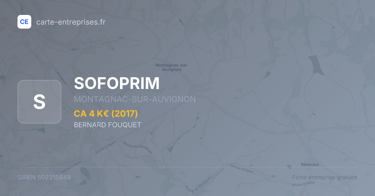 SOFOPRIM — 502315849 — fiche entreprise