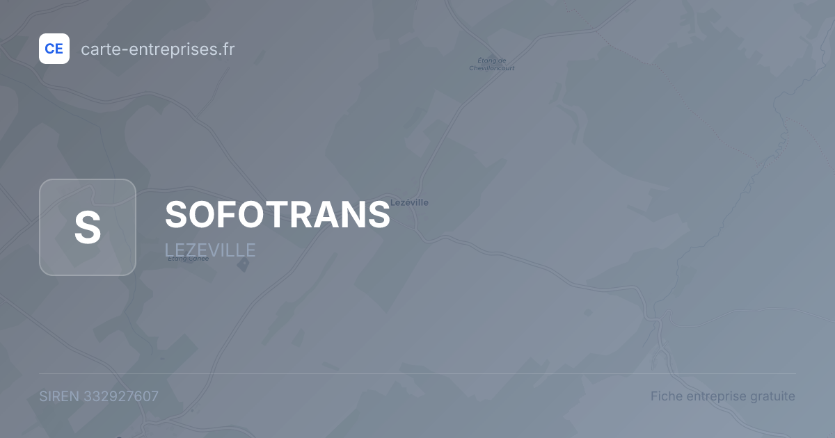 SOFOTRANS — 332927607 — fiche entreprise