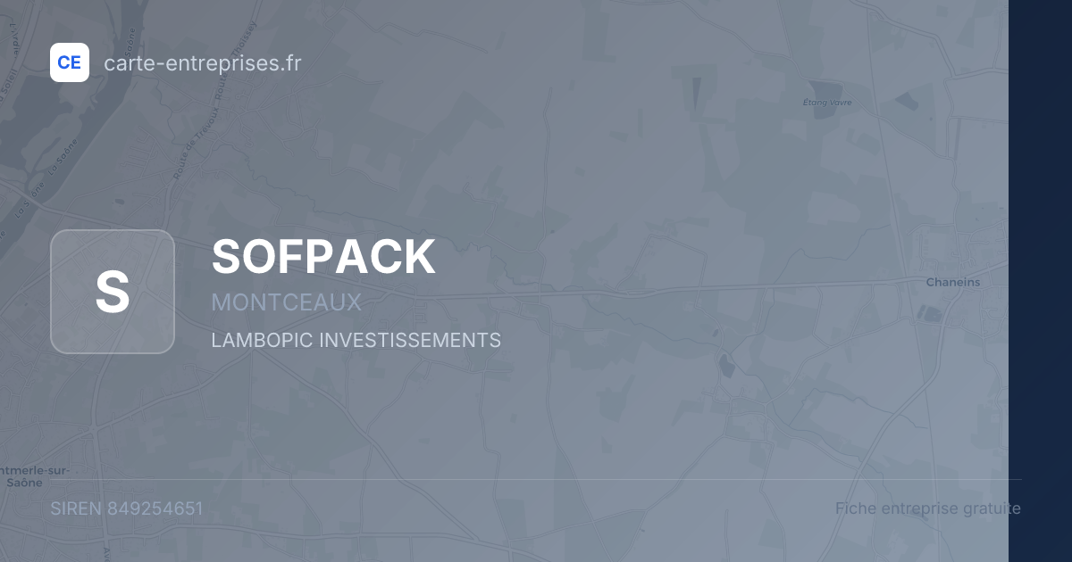 SOFPACK — 849254651 — fiche entreprise