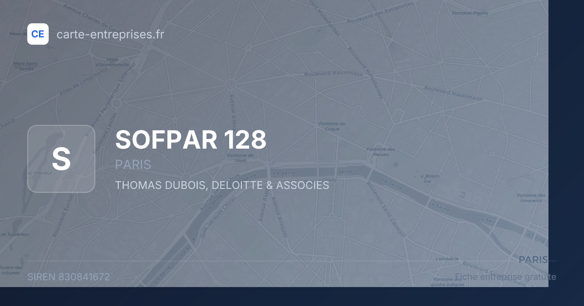 SOFPAR 128 — 830841672 — fiche entreprise